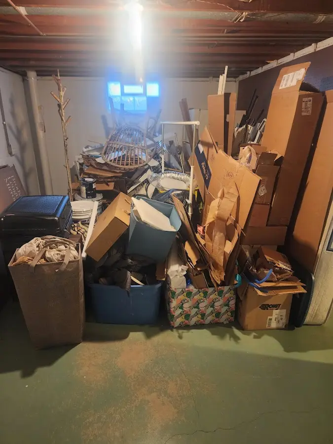 Roll-off dumpster container at job site for 20 Yard Dumpster Rental in Middlebury